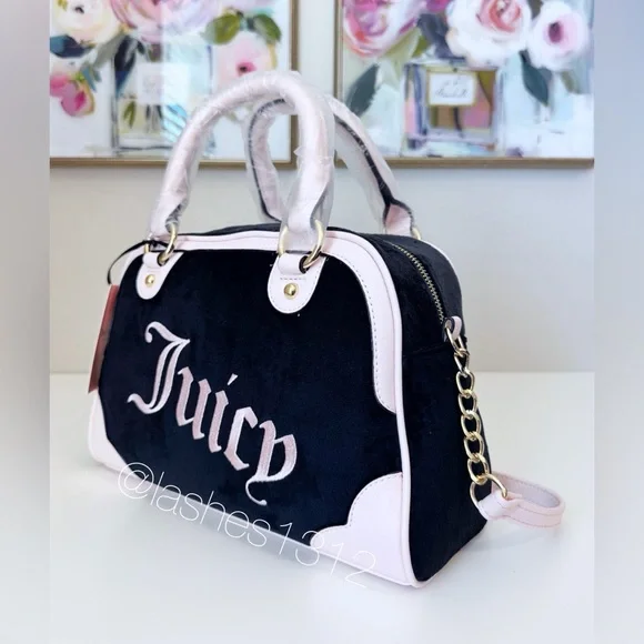 Juicy Couture Black and Pink Satchel - Picture 3 of 8